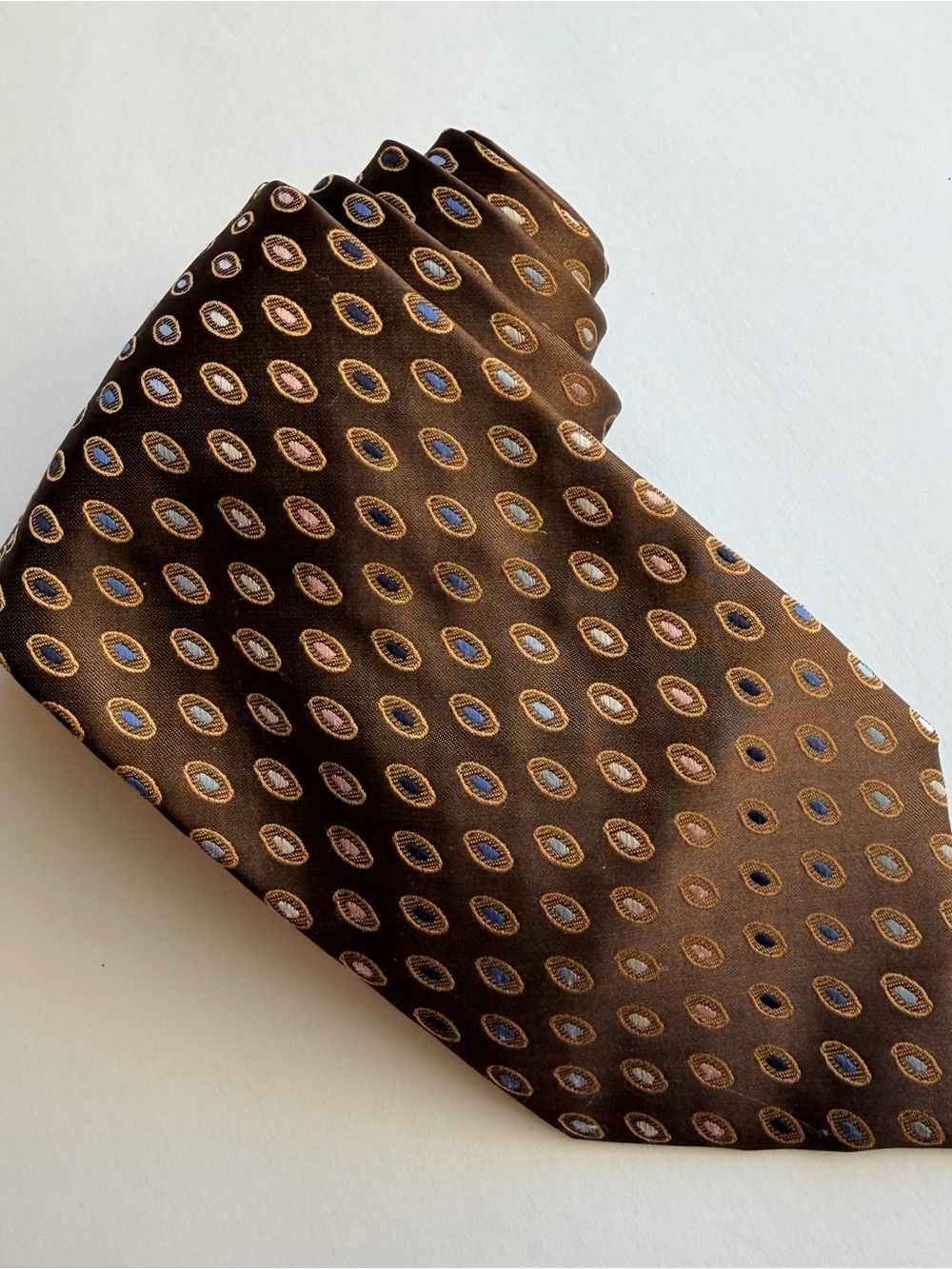 Laurant Bennet Milano Classic Brown Patterned Tie - Brown